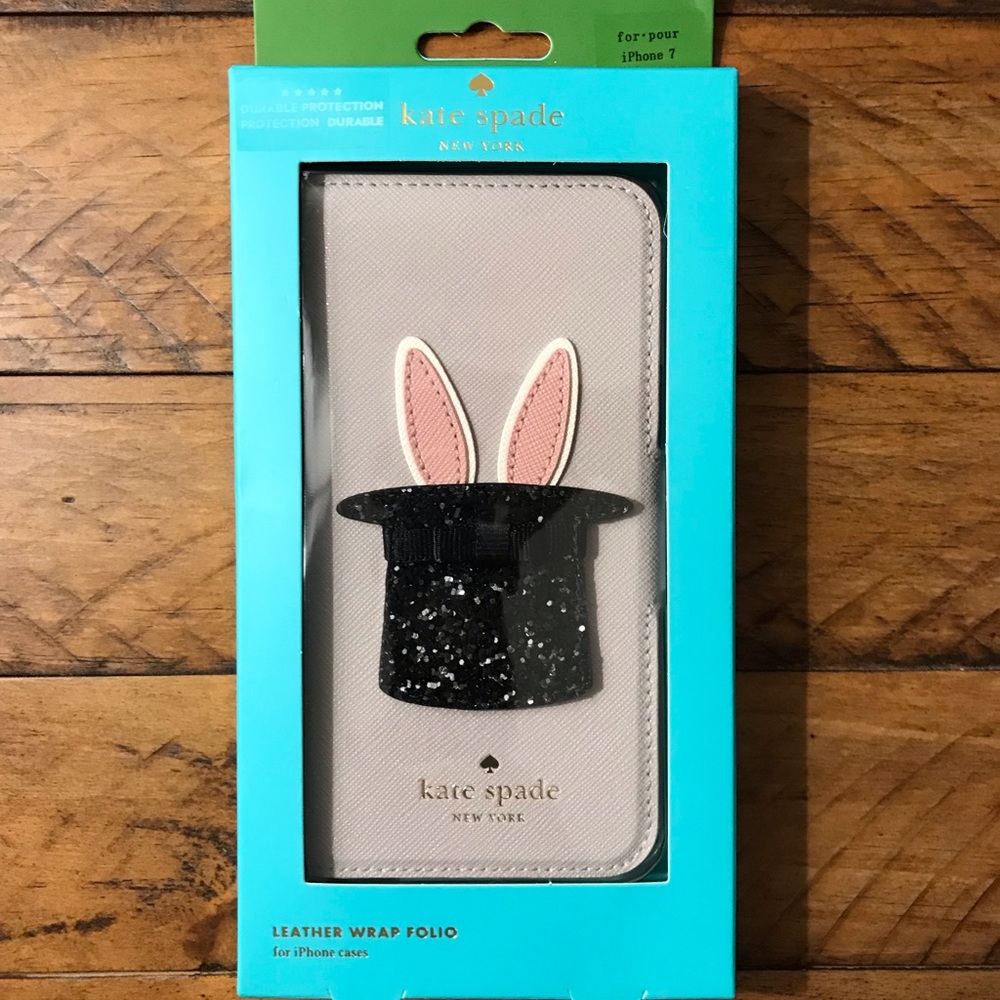 Bunny Applique IPhone 7 Leather Wrap Folio
